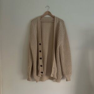Vintage Cozy Tan Knit Cardigan